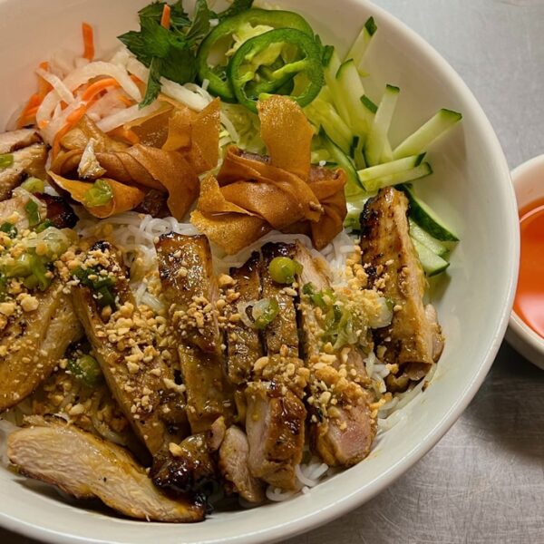 B14. Bún Gà Nướng Chả Giò – Grilled Chicken, Egg Roll, and Vermicelli Noodles